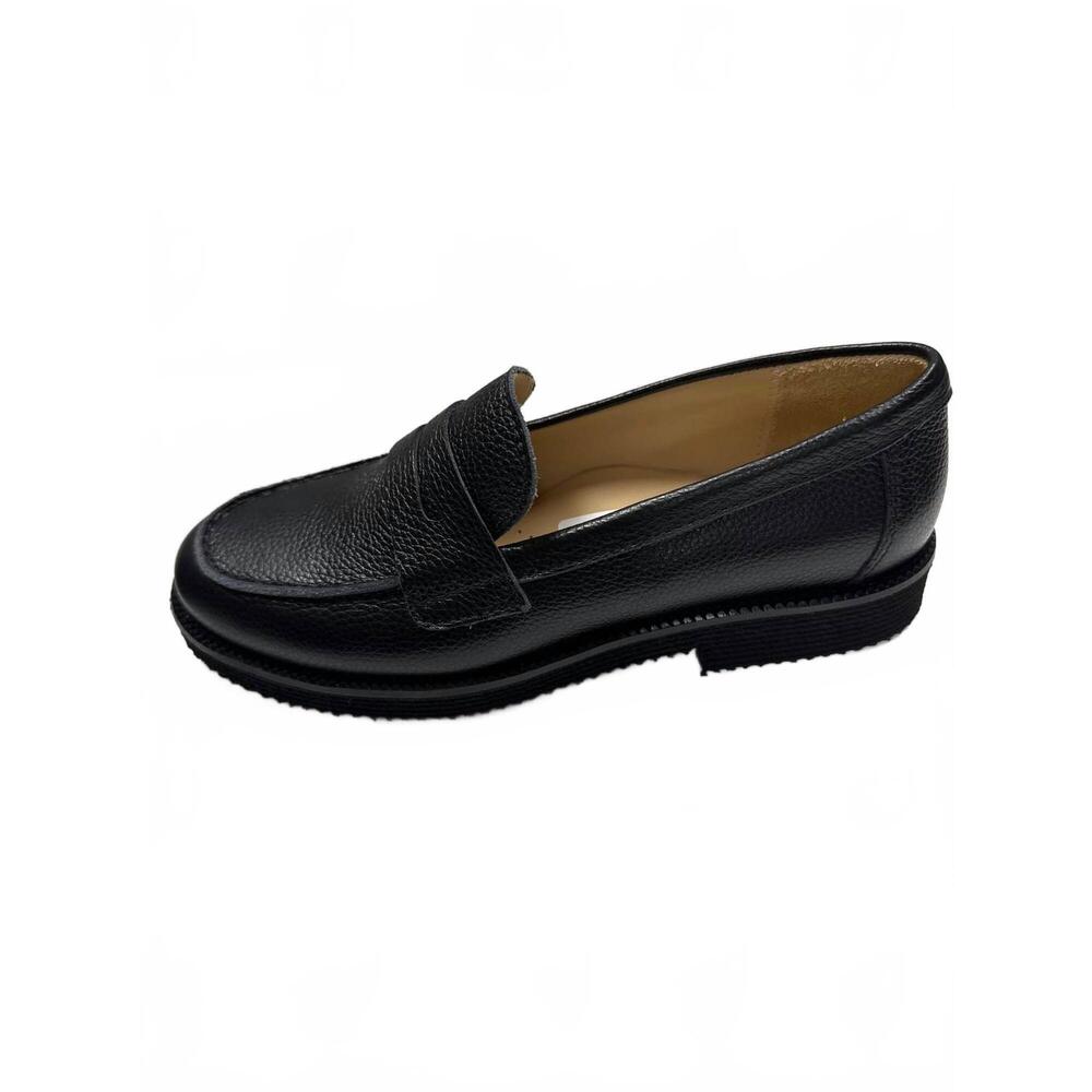 NEW BEBERLIS women's thick sole penny loafers in willer black